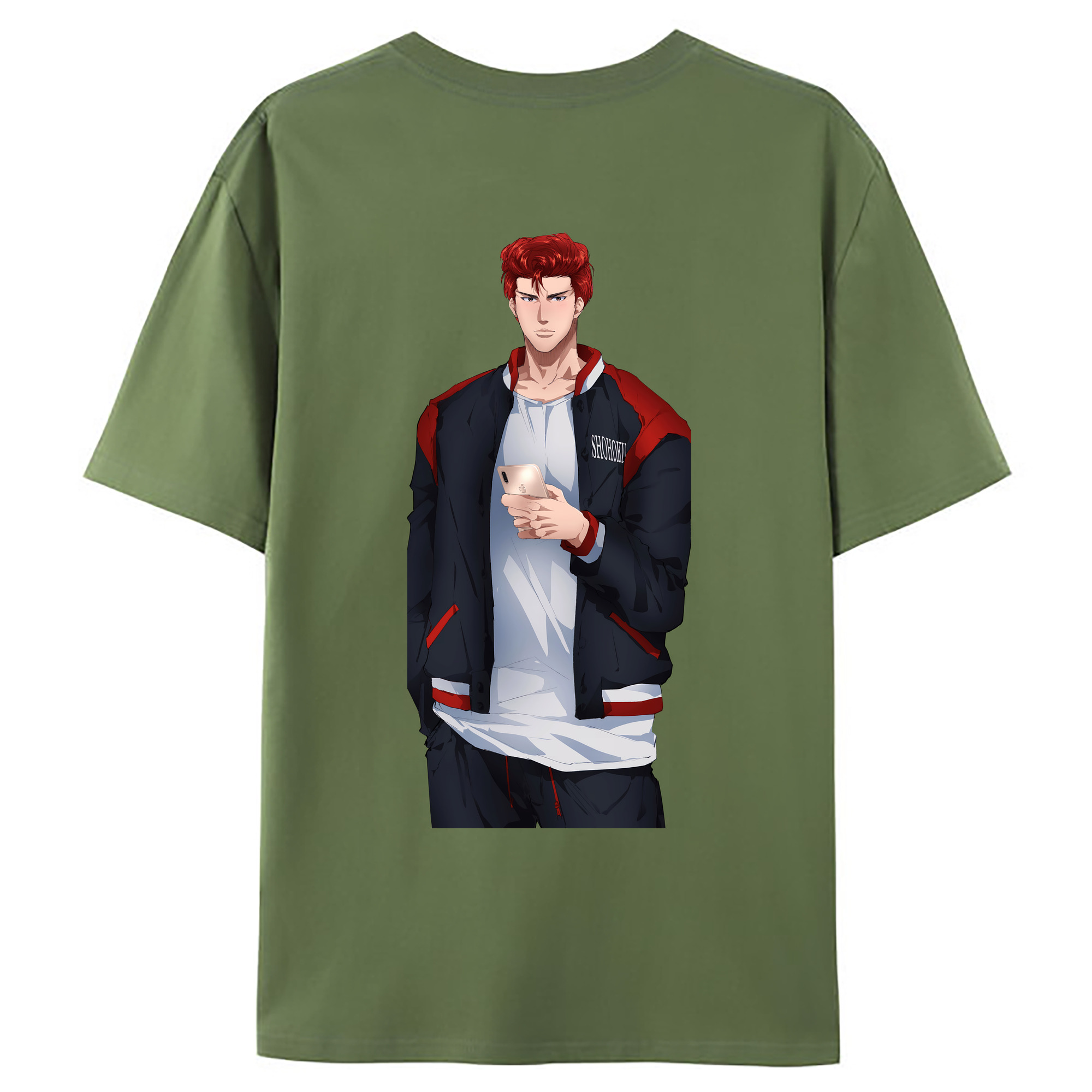 （画像用） SLAM DUNK／スラムダンク 綿100％ メンズ半袖Tシャツ（バックプリント） 通気性
